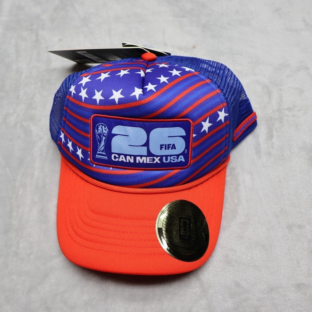 FIFA Hat Unisex One Size‎ Blue Mesh World Cup 2026 T2 Foam Trucker Football NEW